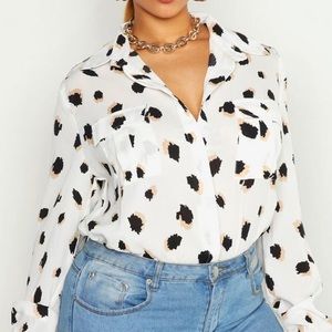 Smudge spot print oversized shirt